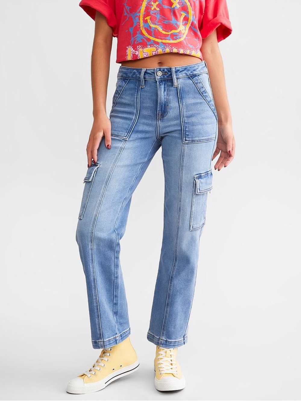 Hidden Tracey Cargo Straight Stretch Jean Size 28